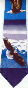 Eagle flight images in repeating Bands Tie