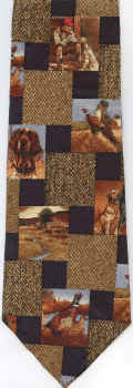 Pheasant and dogs hunting scene Repeat Tie Necktie