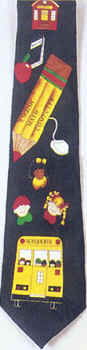 Teacher Necktie school bus book Schoolbus Education necktie Tie