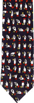 Teacher Necktie sign language book School Education Save The Children necktie Tie