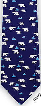 boys length necktie youth ties neckties polar bear repeat blue tie