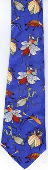 insect bugs striped blue and gold stripe boys length necktie youth ties