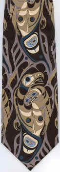 Eagle Clan Pacific North West Indian native american Box Elder  Tie necktie