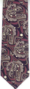 Wolf Salmon Clan Pacific Northwest Indian Tie