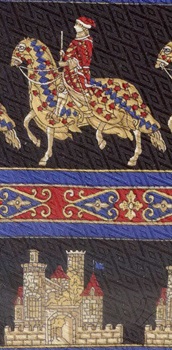 european celtic heraldry heraldic knights castels armor swords battle textile wall hanging tapestry shirt Classical Civilizations fabric design necktie ties