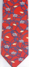 oriental Teapots And Ribbons  Civilizations fabric design necktie Tie