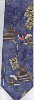 Americana Series Neckties, Old Railroad Glories 1800s, land transportation Tie necktie