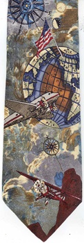 Circling The Globe Circa 1937 Americana Series Neckties, air plane, airplane, air transportation Tie necktie