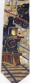 Goin' To Town Circa 1903 Americana Series Neckties, railroad steam engine locomotive transportation Tie necktie