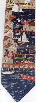 Sail Away Circa 1939, Americana Series Neckties, nautical fishing sail boat water transportation Tie necktie
