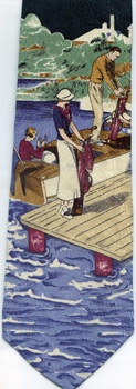Sail Away Circa 1939, Americana Series Neckties, nautical fishing sail boat water transportation Tie necktie