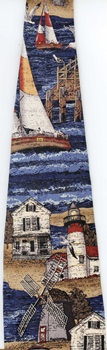 nautical lighthouse villiage water tango transportation Tie necktie