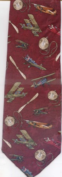 Flight Over Early Mining Town Circa 1909, Americana Series Neckties, air plane, airplane, air transportation Tie necktie