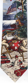Surfside Santa Circa 1902 American series Christmas scene santa tree chimney toys silk Necktie tie