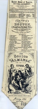 Boston Almanac Circa 1866 Antique collector Tie necktie 