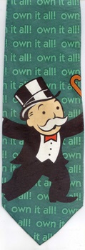 Monopoly man Banker financial board game wall street tie necktie