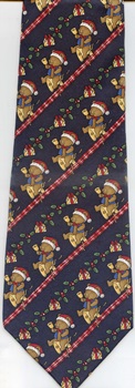 christmas teddy bear sressed as santa necktie tie