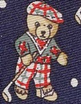 teddy bears playing golf rows repeat all over necktie tie