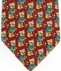 teddy bears playing golf putt rows repeat all over necktie tie