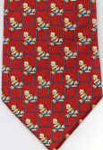 teddy bears jumping hurdles track race repeat all over necktie tie