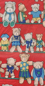 teddy bears rows repeat all over necktie tie