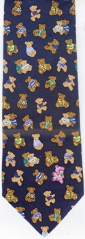 teddy bears tossed repeat all over necktie tie