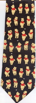 Pooh Bee watching Winnie the Pooh poses in rows necktie Tie ties neckwear ties tye neckwears