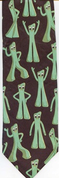 Christmas Gumby Decorated with electric light string stop action animation claymation tie necktie