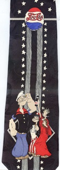 Popeye Salutes Pepsi military armed forces Flag Navy War Tie necktie