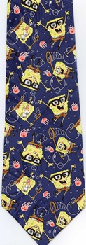 Spongebob squarepants pineapple under the sea nerdy  bubbles jellyfish tie necktie