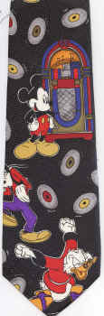 Mickey Mouse cartoon comic strip walt disney tie tie necktie Mickey Mouse Juke Box music TIE