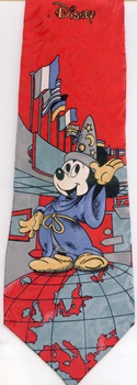 Mickey Mouse on top of the world globe The Sorcerer's Apprentice cartoon comic strip walt disney tie tie necktie