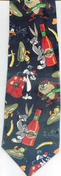 looney tunes Bugs Bunny cartoon chararacters daffy duck tweedy bird sylvester Marvin the Martian Roadrunner warner brothers studio Tie necktie