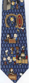 I Love Working Bankers Hours Peanuts comic strip charlie brown snoopy tie Necktie