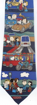 Rush Hour Commute Peanuts comic strip charlie brown snoopy tie doctor physician medicine medical Necktie