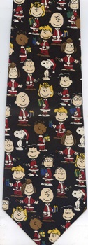 Santa's Little Helpers Peanuts comic strip charlie brown snoopy tie Necktie