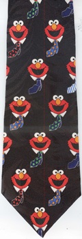 Elmo wearing a tie repeated Sesame Street tie Necktie