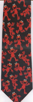 Elmo doing a happy dance poses repeat Sesame Street tie Necktie