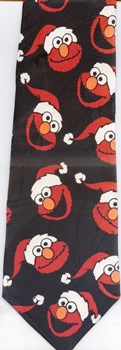 Elmo wearing a santa hat repeat Sesame Street tie Necktie