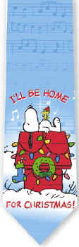 I'LL BE HOME FOR CHRISTMAS PEANUTS tie