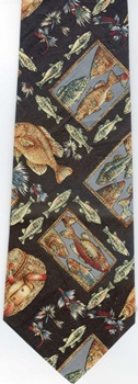 Freshwater Fish Species Tie necktie silk trout