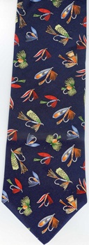 Tied Flies dry fly Tie Trout Repeat Tie necktie Wild River trout Scene Tie Freshwater Fish Species Tie novelty conversation necktie silk