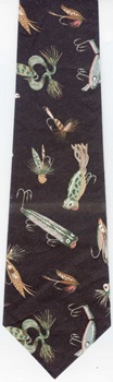Tied Flies dry fly Tie Trout Repeat Tie necktie Wild River trout Scene Tie Freshwater Fish Species Tie novelty conversation necktie silk