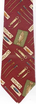Fishing Lures bobbers antique fishing gear equipment Tie Tied Flies dry fly Tie Trout Repeat Tie necktieFreshwater Fish Species Tie novelty conversation necktie silk