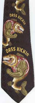 Wild River bass Scene Tie Freshwater Fish Species Tie novelty conversation necktie silk