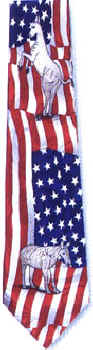 Democratic Donkey and Flag Repeat Tie
