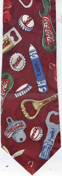 Coca-Cola Coke Bottle Caps and Openers signs and branding labels necktie ties