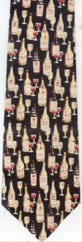 glass wine bottles red and white Tie necktie