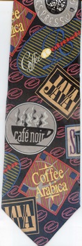 Coffe labels and coasters necktie Tie