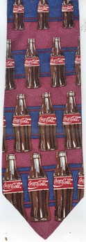 Coca-Cola Coke Bottle and advertising signs and branding labels necktie ties